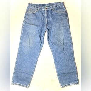 Vintage LL Bean Mens 35x27 Double L Classic Fit Flannel Lined Jeans Denim 90s